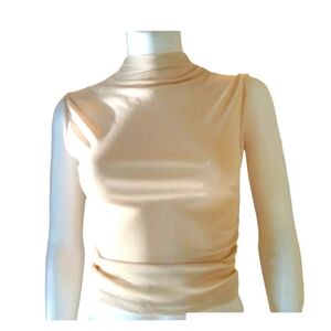 Mock neck‎ sleeveless tank shirt ruched sides